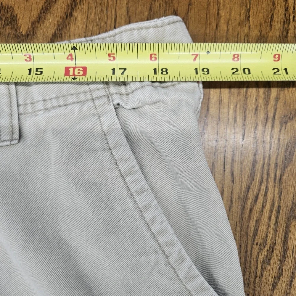Iron Co Shorts Mens Size 36 Khaki Beige Chino Flat Front Casual 10